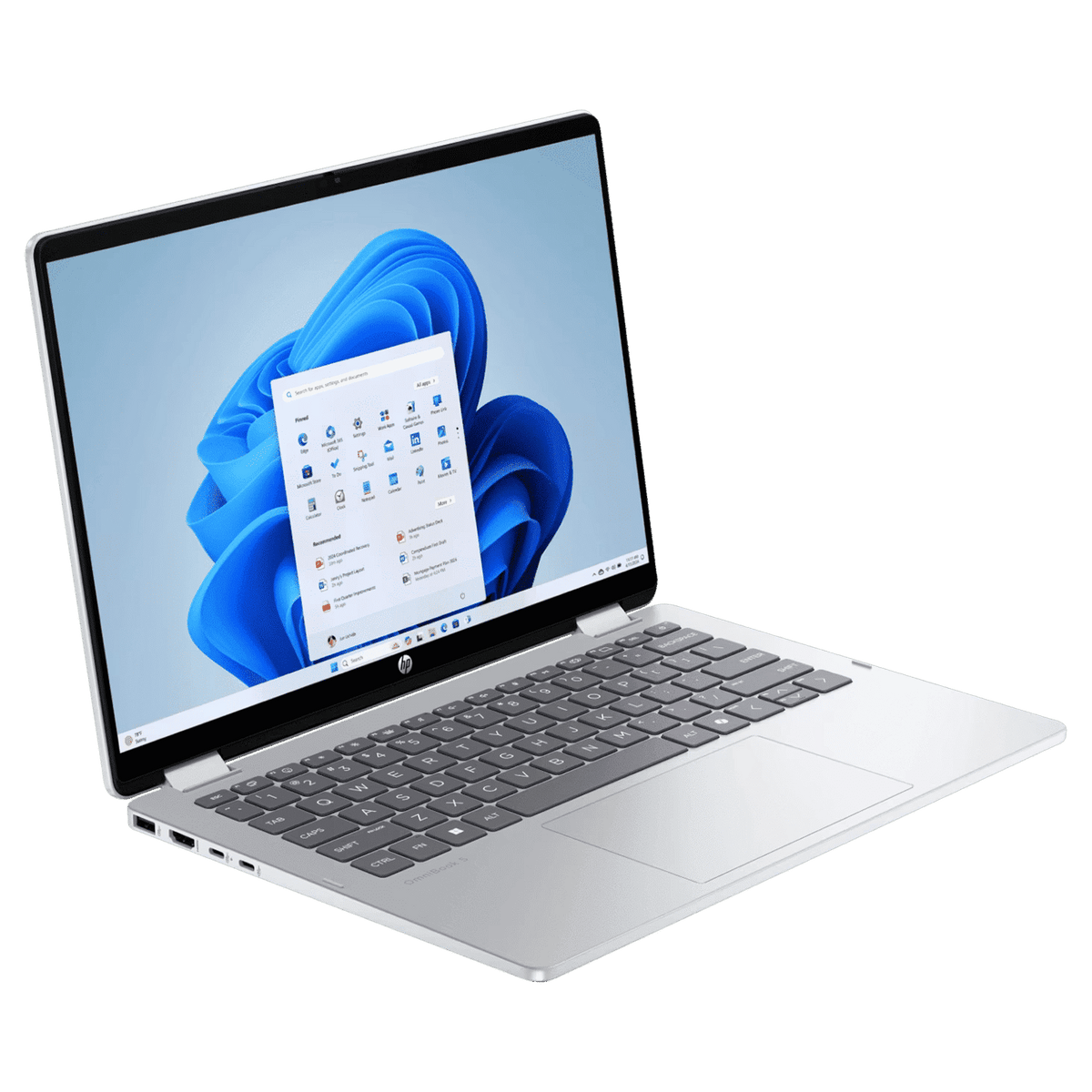 HP OmniBook 5 Flip Intel Core i5-1334U 13th Gen Touchscreen 2-in-1 Laptop (16GB RAM, 512GB SSD, Windows 11 Home, 14 inch 2K IPS Display, Microsoft Office Home 2024, Glacier Silver, 1.62 KG)