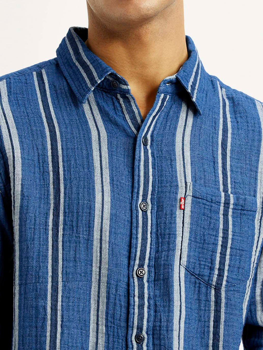 Men's Striped Blue Slim Fit Shirt
