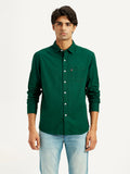 Men's Solid Dark Green Slim Fit Shirt