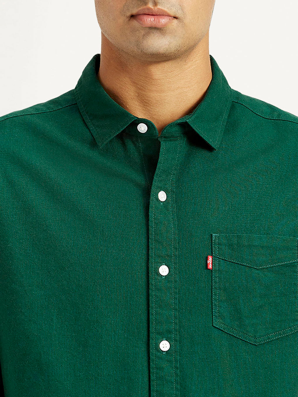 Men's Solid Dark Green Slim Fit Shirt