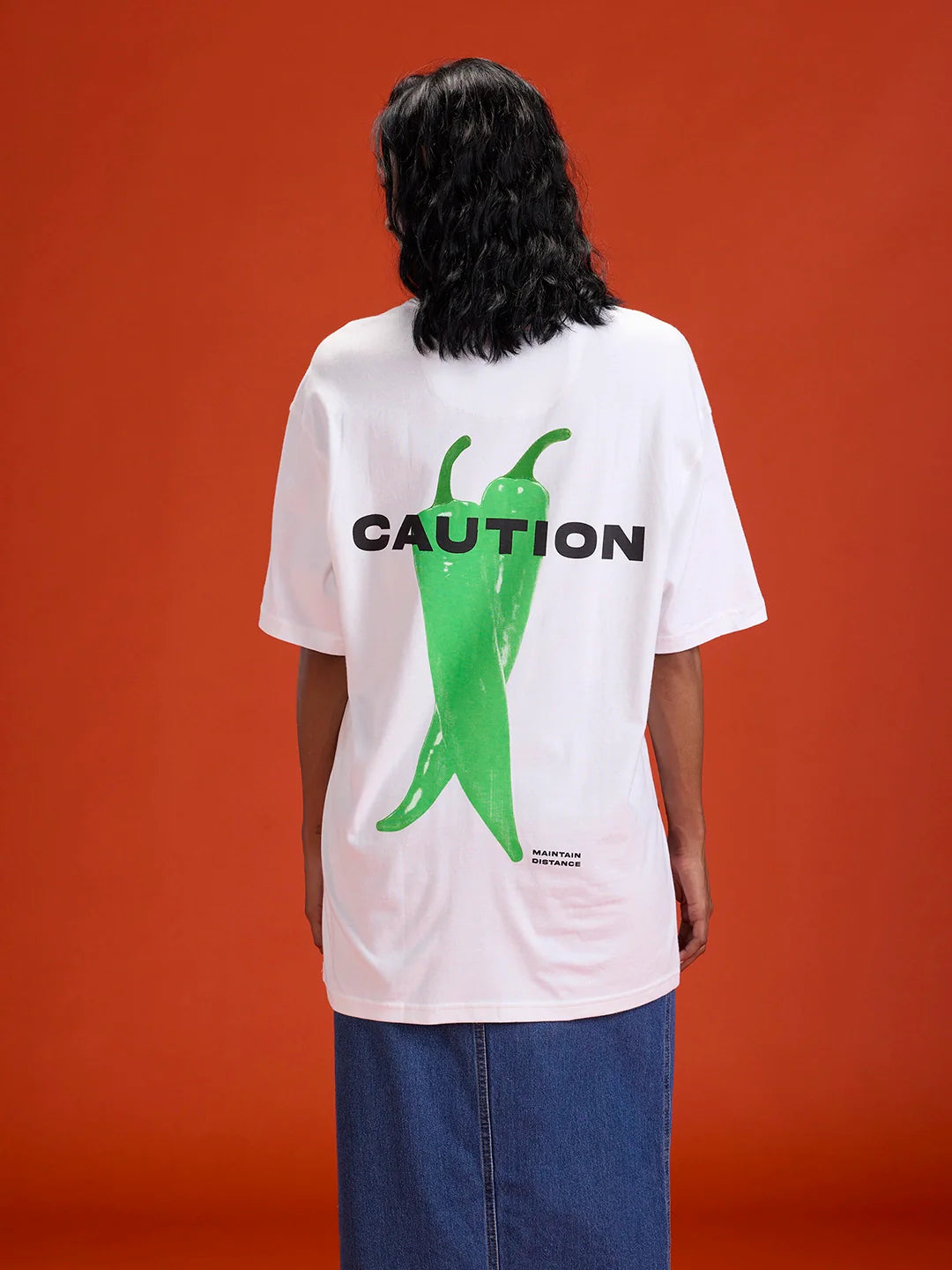 Men’s Oversized Graphic Printed Tee | White