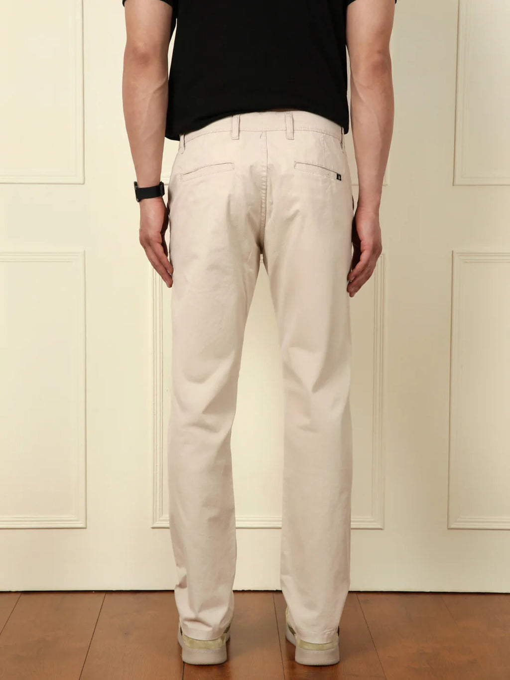 Peached Cotton Slim Fit Trouser | Beige