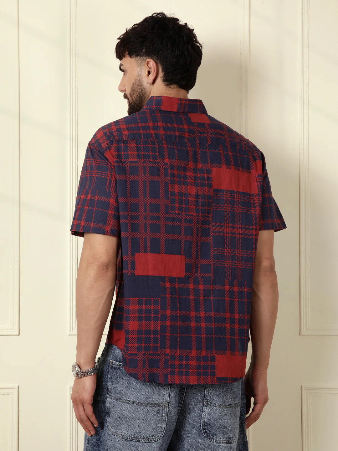 Patchwork Printed AOP Shirt | Red