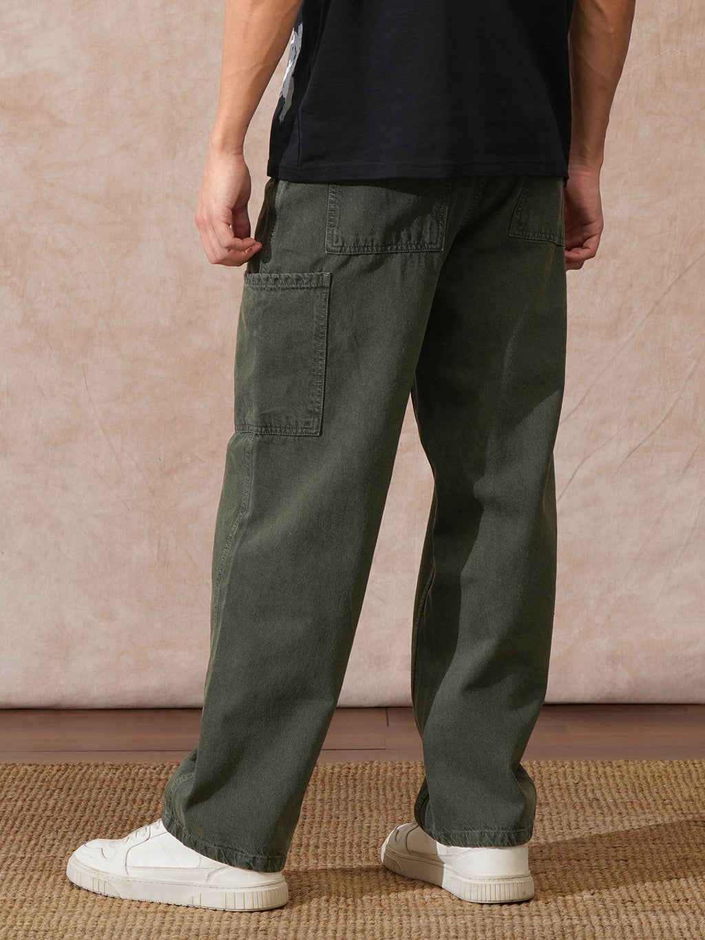 Solid Loose Fit Trouser | Olive