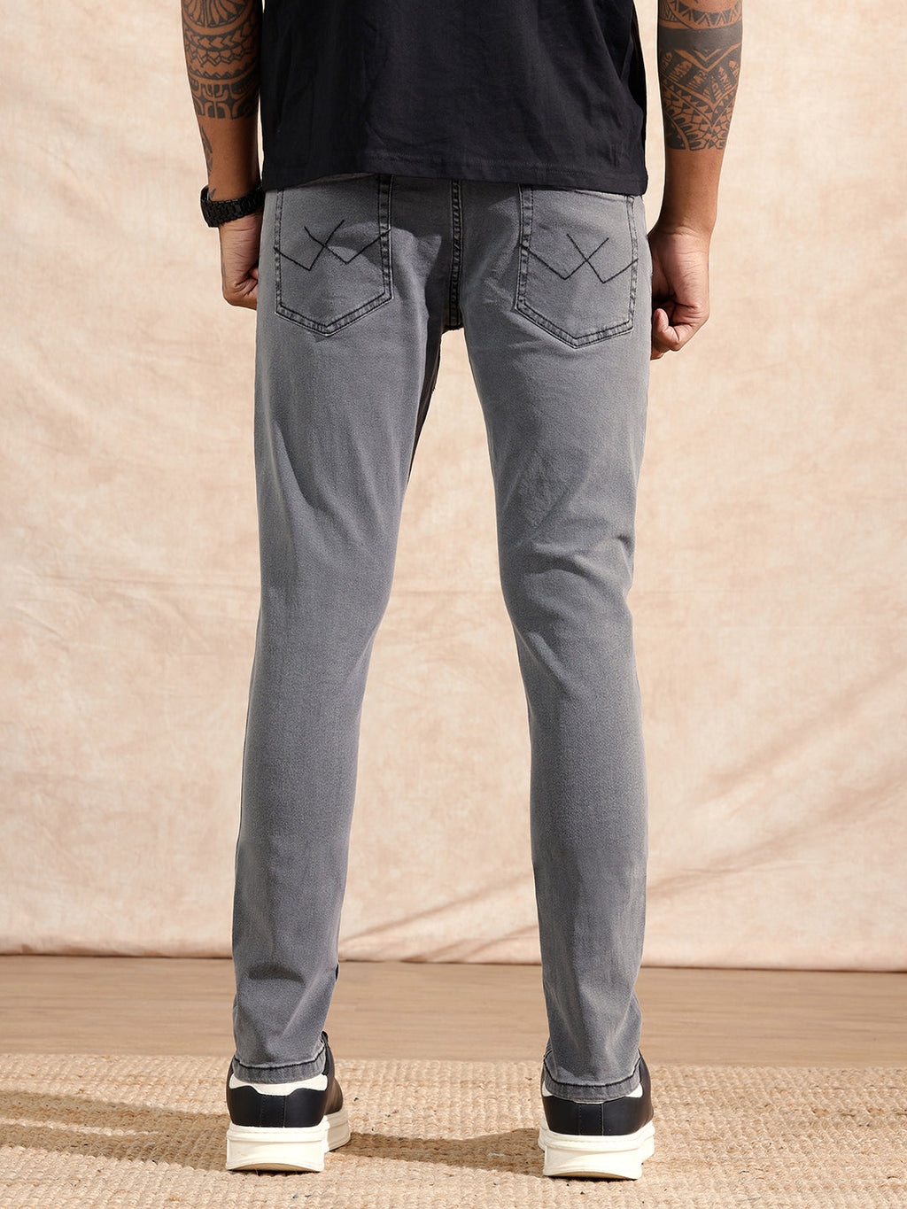 Solid Slim Fit Jeans | Light Grey