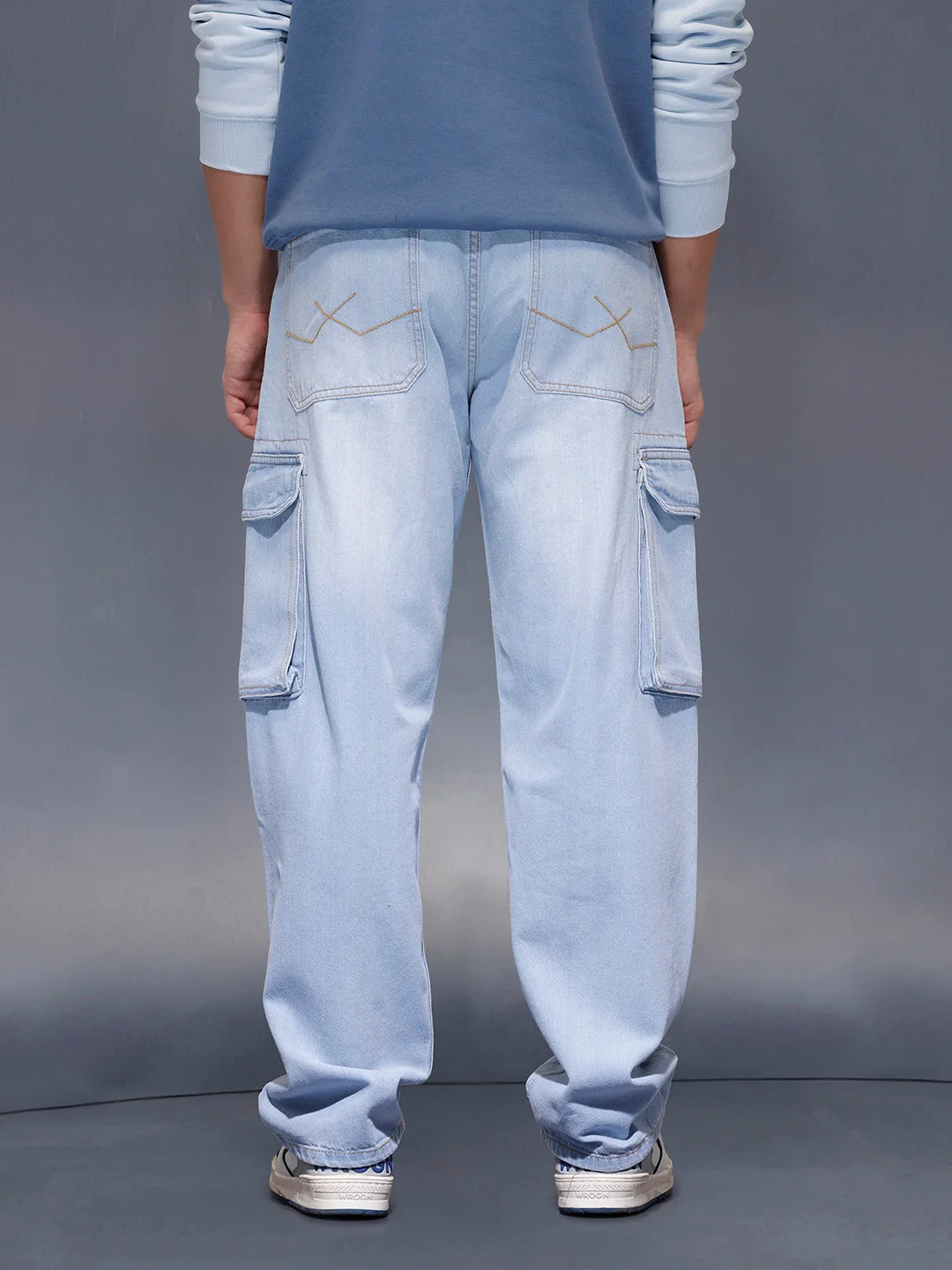 Light Washloose Fit Cargo Jeans | Blue