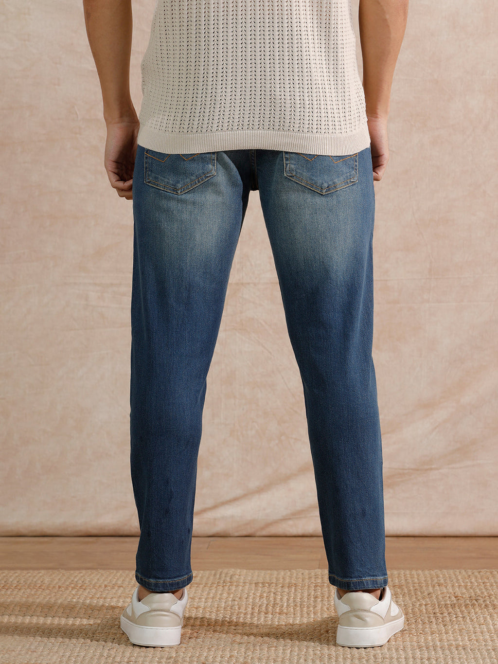 Solid Heavy Fade Skinny Crop Jeans | Blue