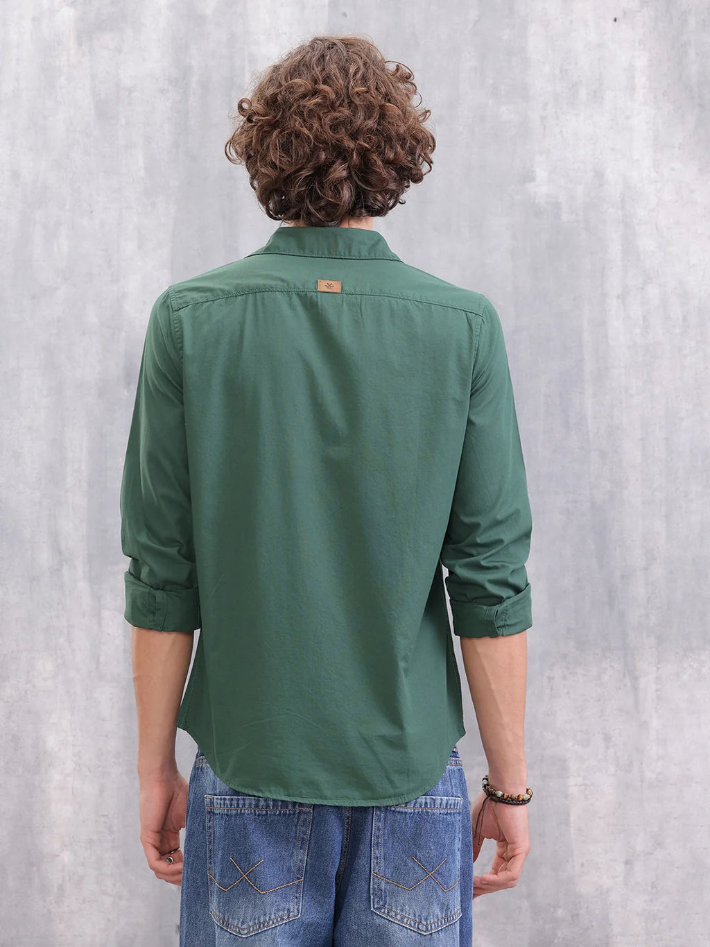 Pure Cotton Enzyme Washed Regular Fit Shirt I Olive