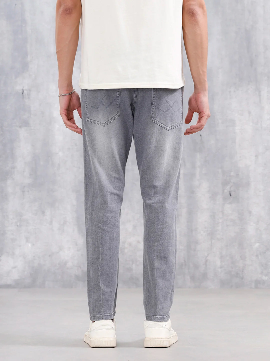 Men Casual Skinny Crop Jeans | Grey