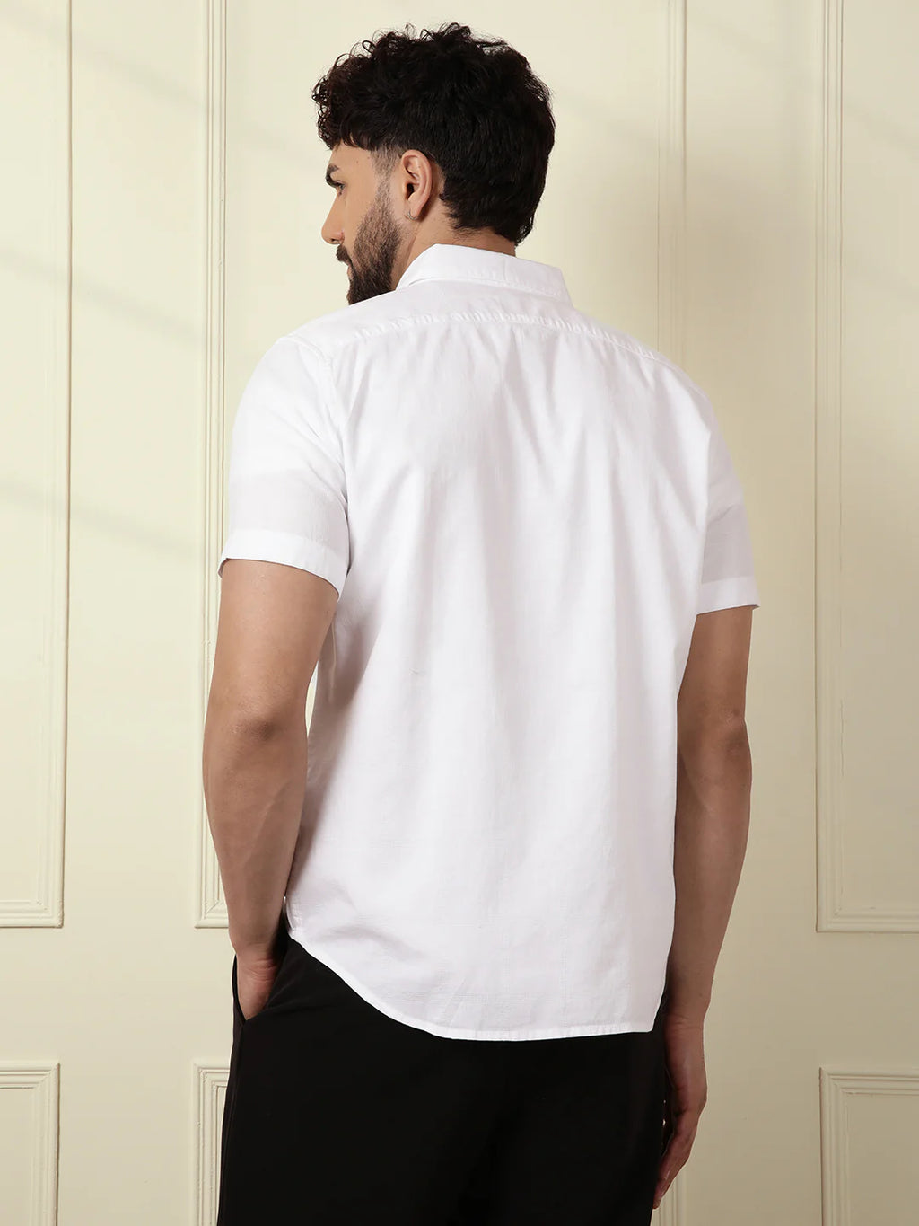 Textured Short Sleeve Shirt | White