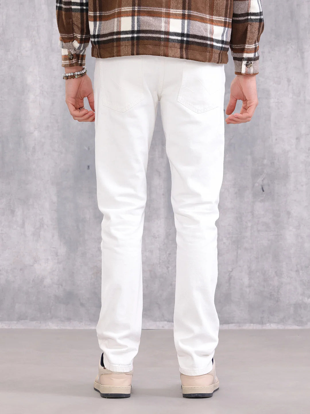 Slim Fit Paint Splash Jeans | White