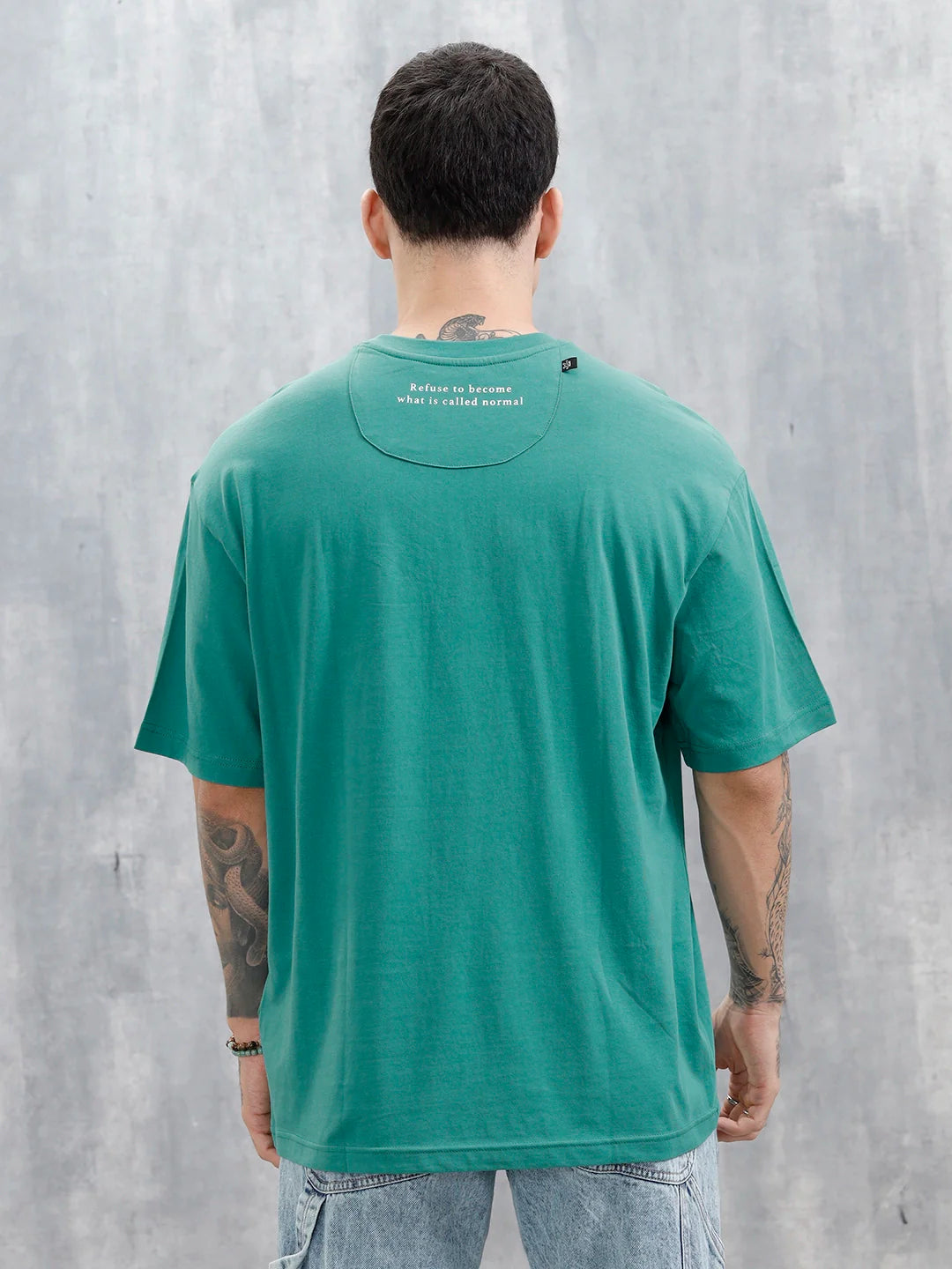 Men's Casual Printed Oversized T-Shirt | Green