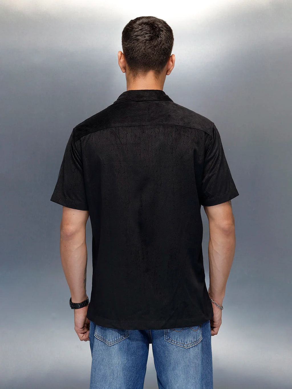 Textured Classic Men’s Comfort Fit Shirt | Black