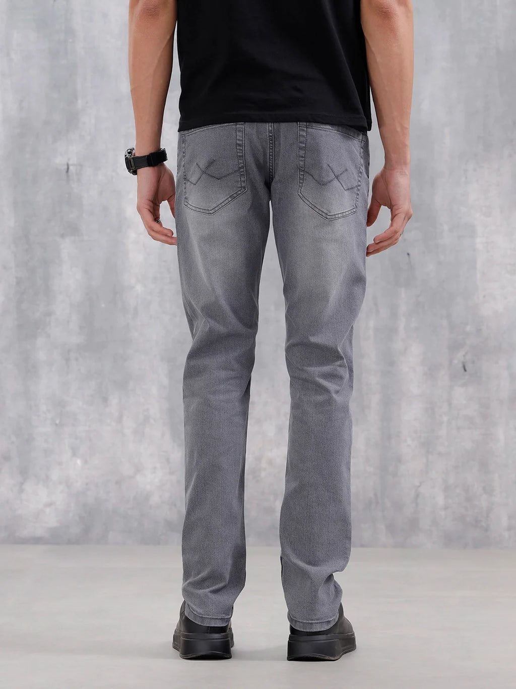 Mid Wash Casual Slim Fit Jeans | Grey