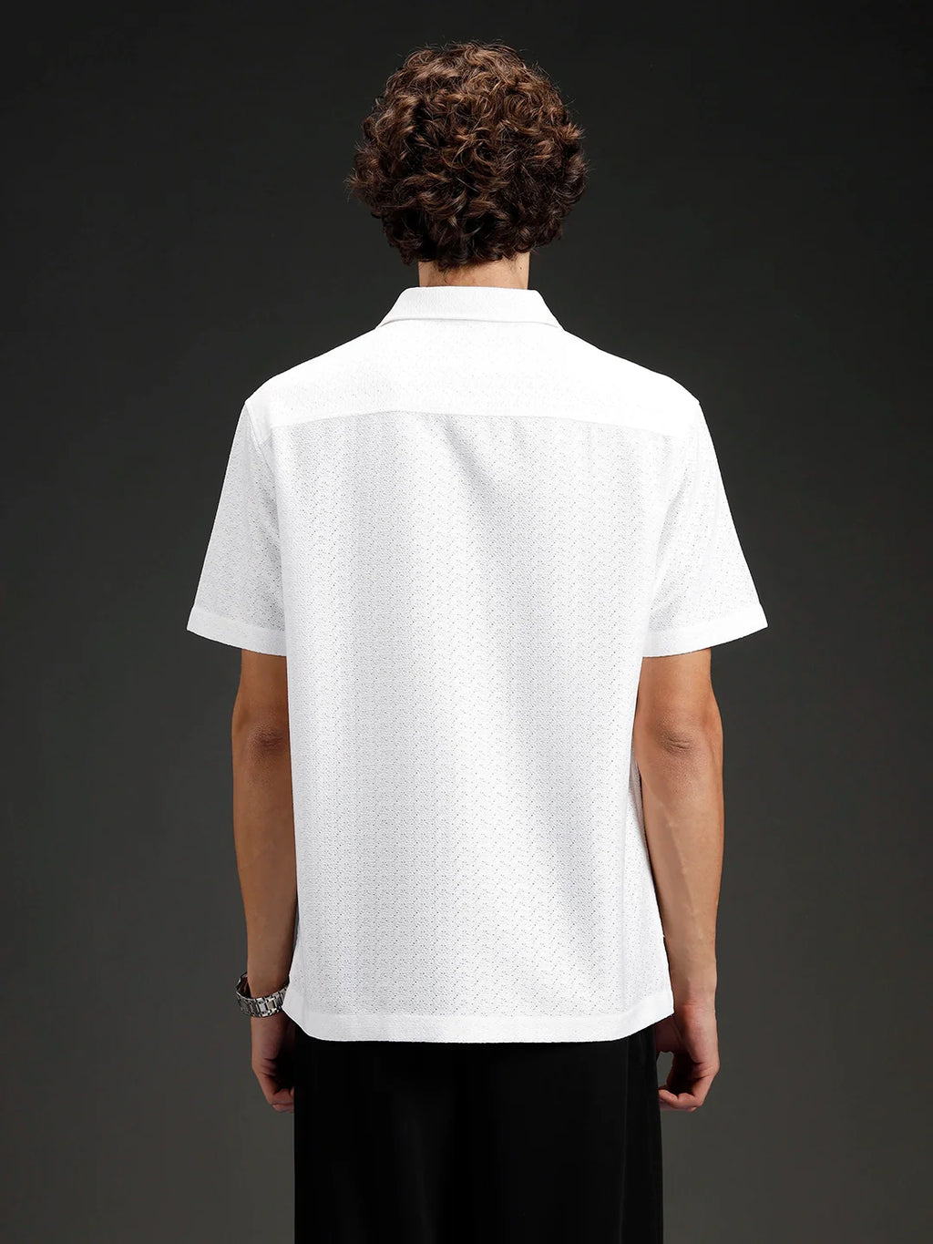 Wrogn Casual Textured Slim Fit Shirt | White