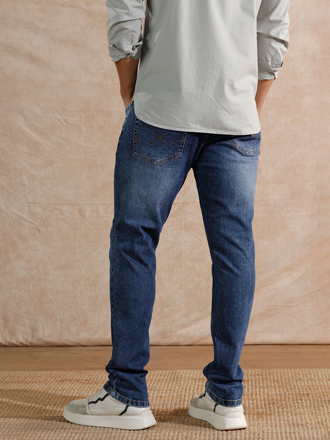 Casual Heavy Fade Slim Fit Jeans | Blue