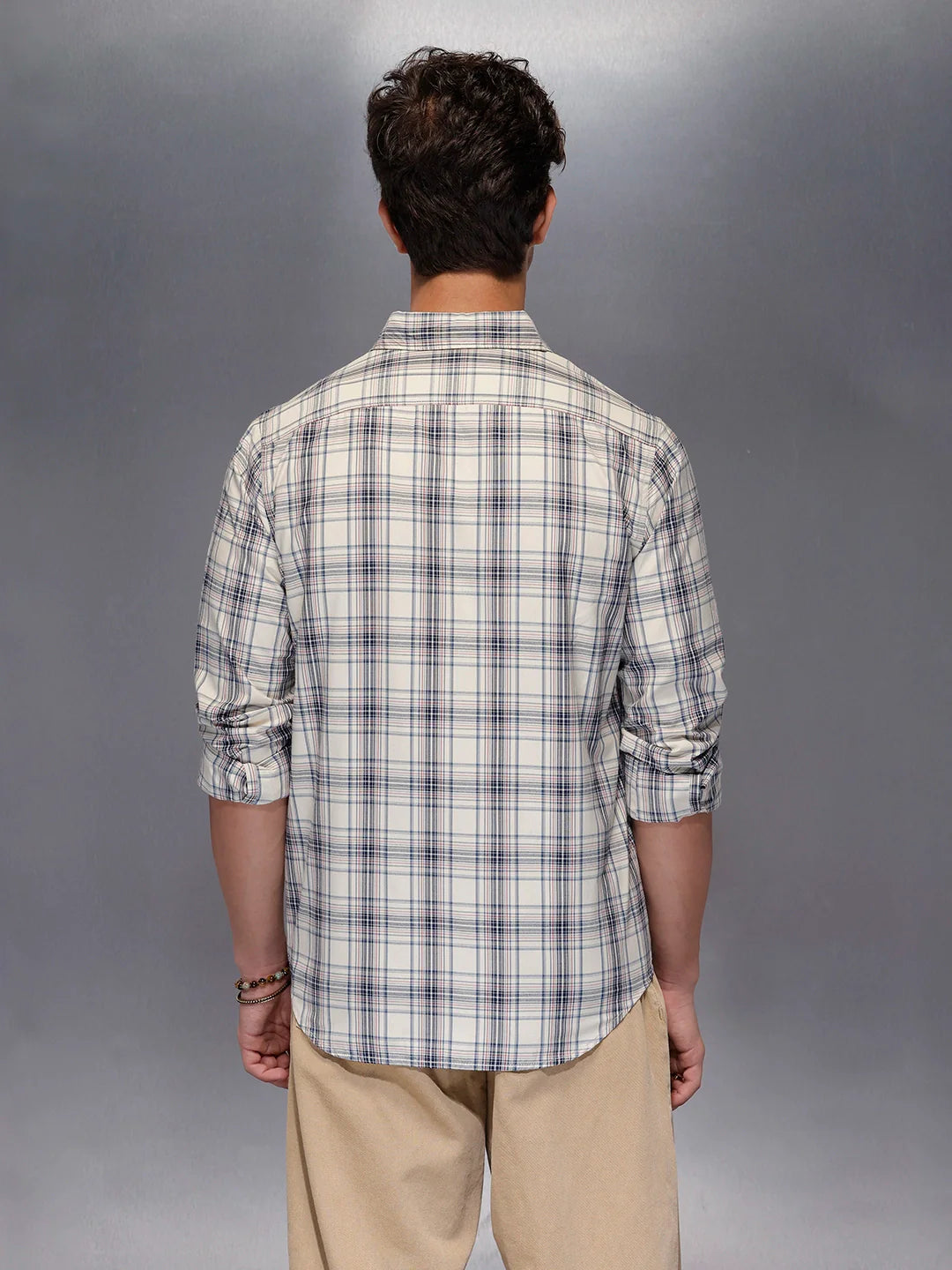 Men’s Neutral Plaid Everyday Shirt | Off White