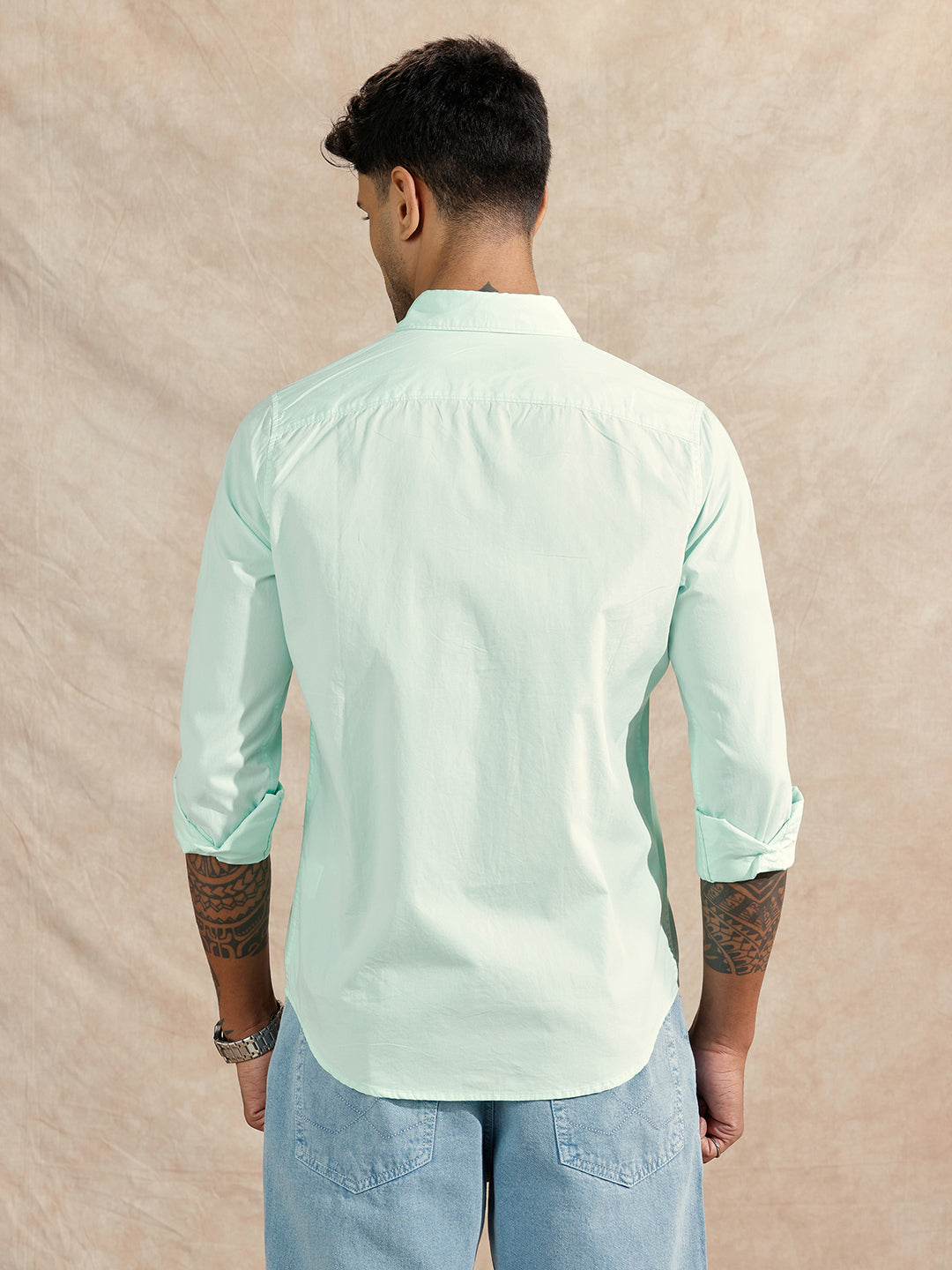Solid Regular Fit Shirt | Light Green