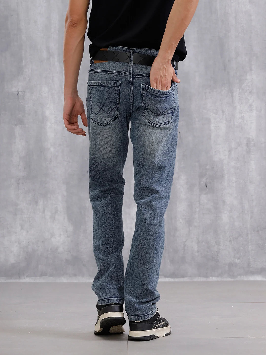 Heavy Fade Straight Fit Jeans | Blue