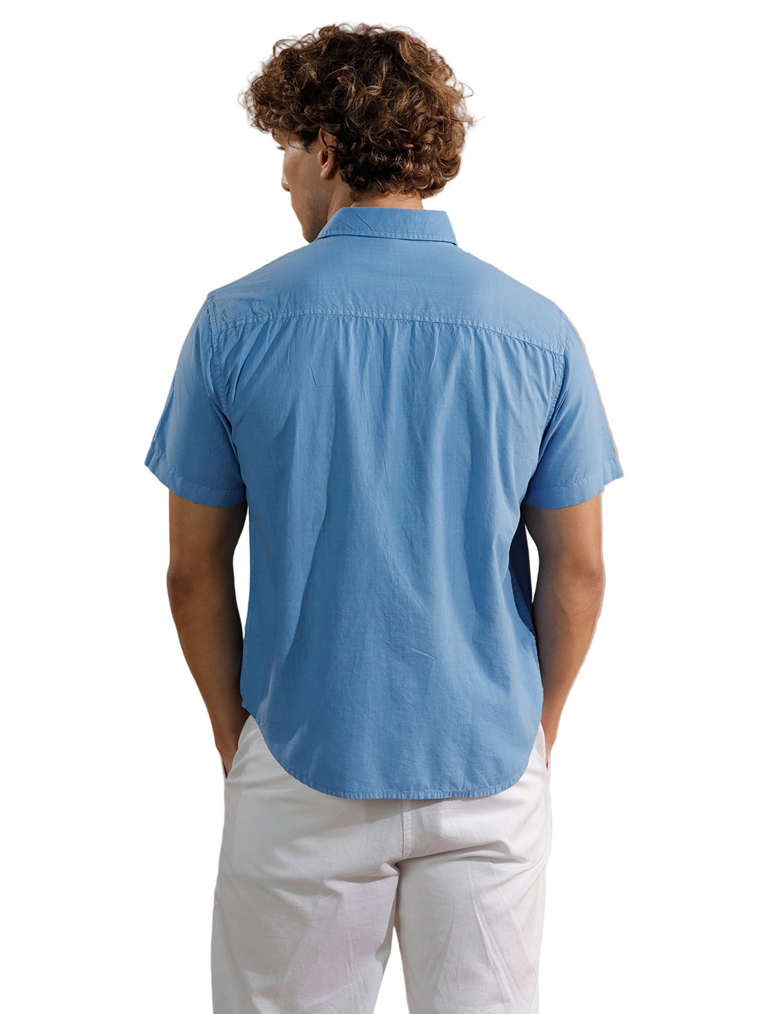 Cotton Slub Overdyed Shirt | Blue