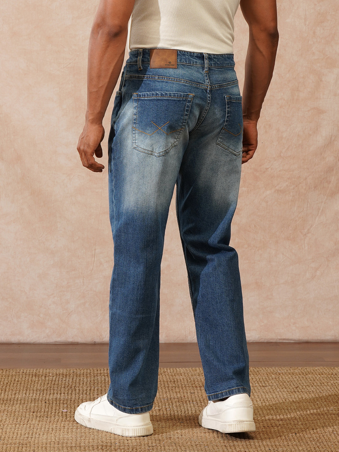 Mildly Distressed Anti Fit Jeans | Blue