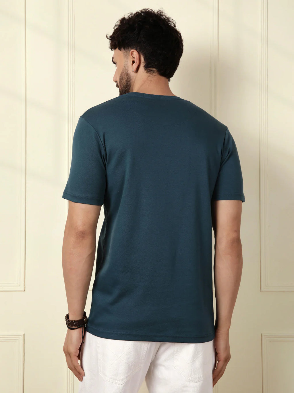 Embroidered Slim Fit T-Shirt | Teal