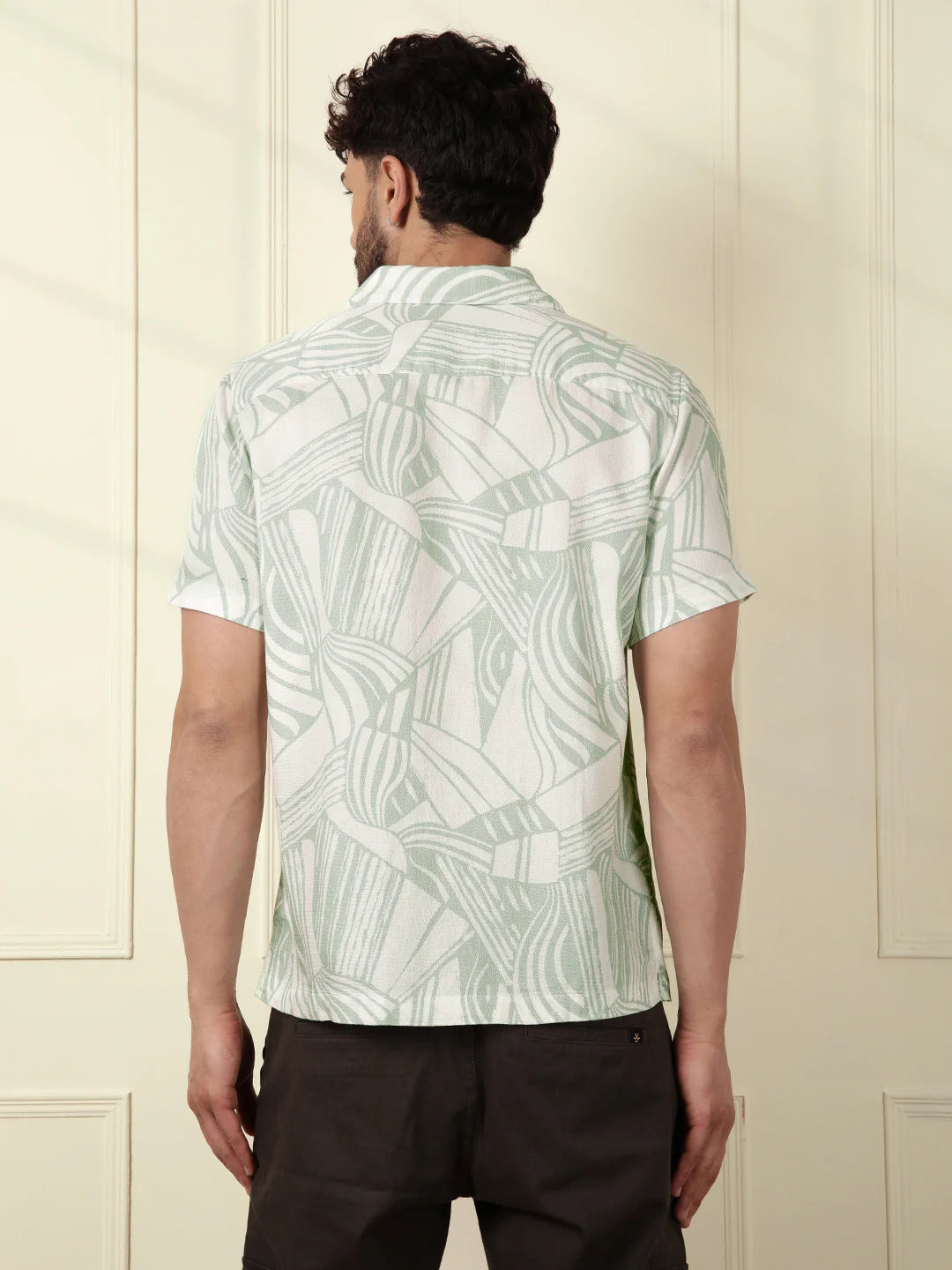 Textured Patterns AOP Shirt | Light Green