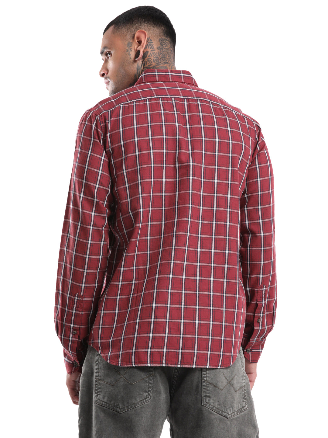 Elite Maroon & Navy Striped Shirt