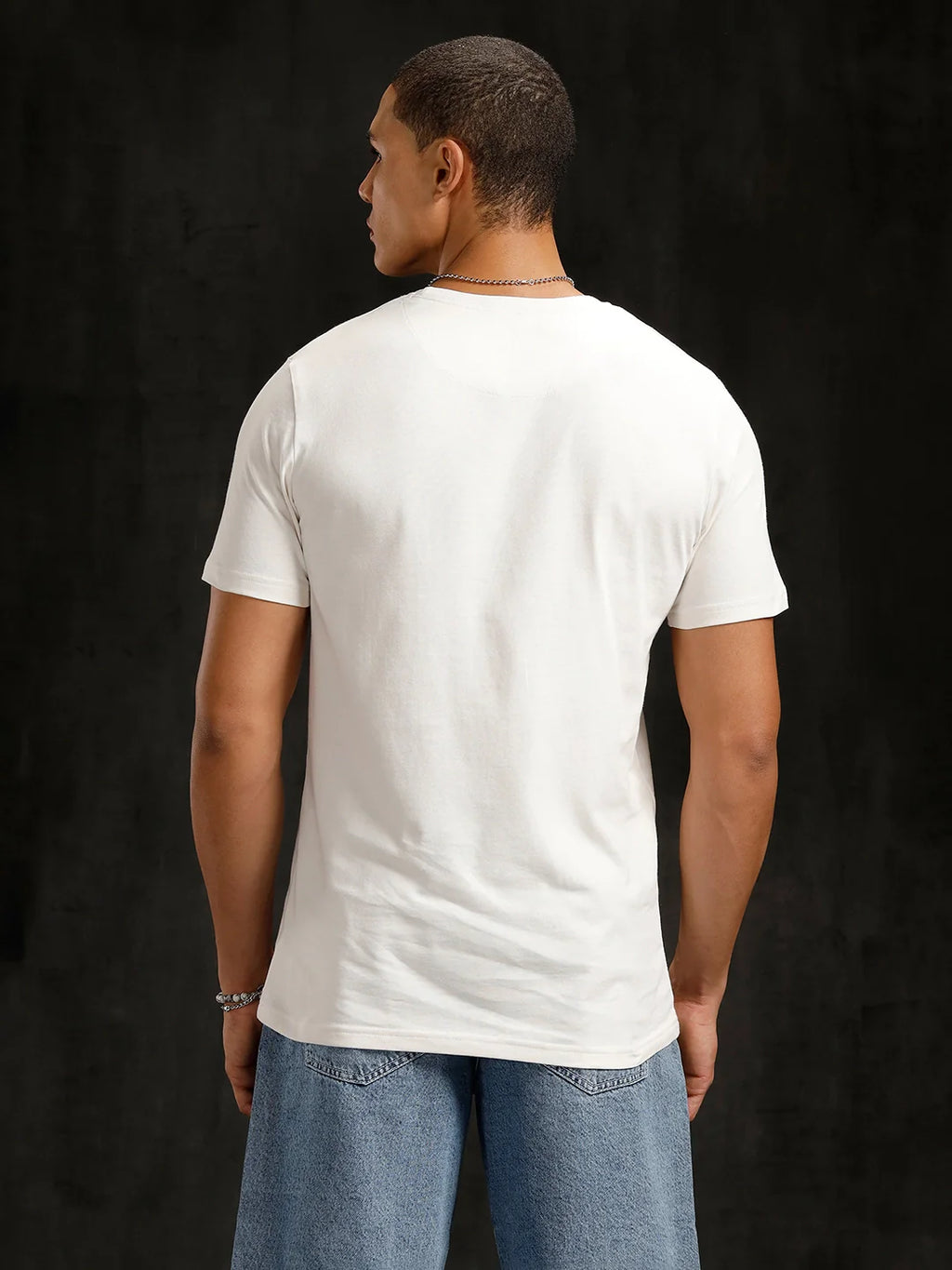 Bandana Logo Printed Slim Fit T-Shirt | White