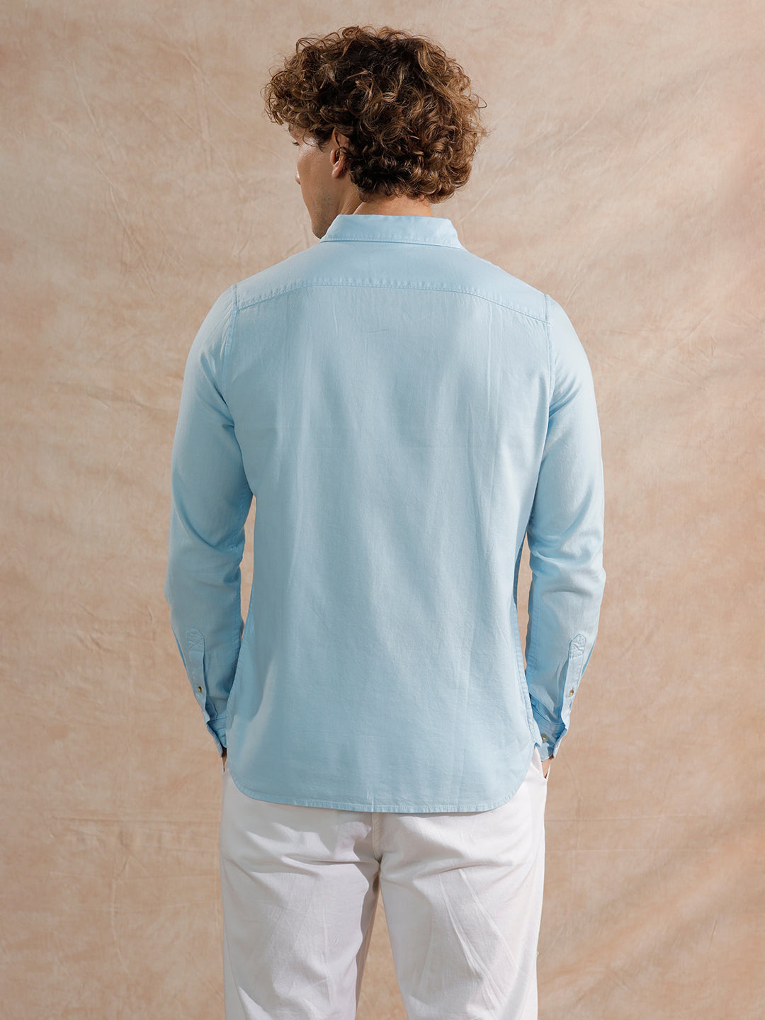 Solid Full Sleeve Regular Fit Shirt | Blue