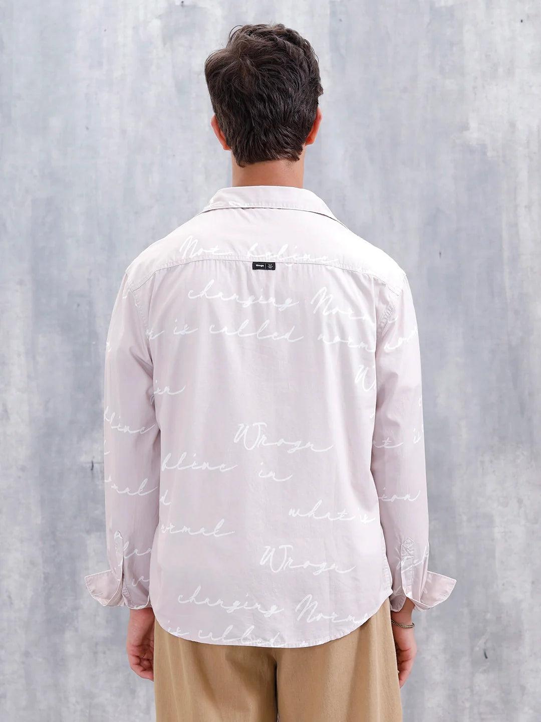 Abstract Aop Comfort Fit Casual Shirt | Beige