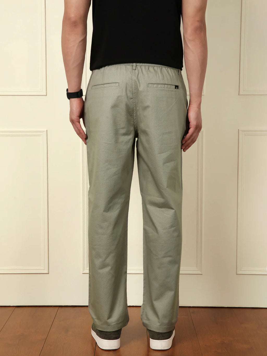 Loose Fit Linen Blend Trouser | Green