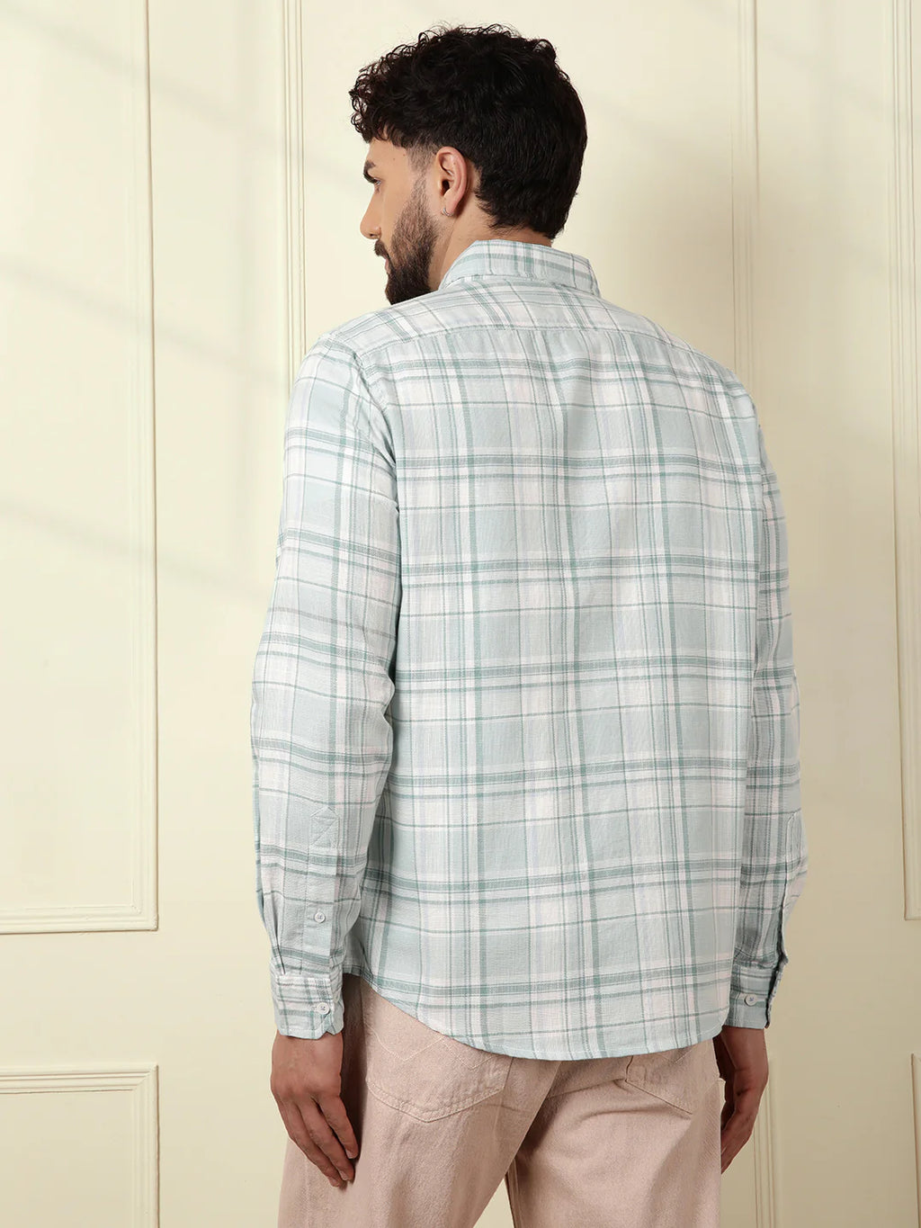 Textured Checks Summer Shirt | Green