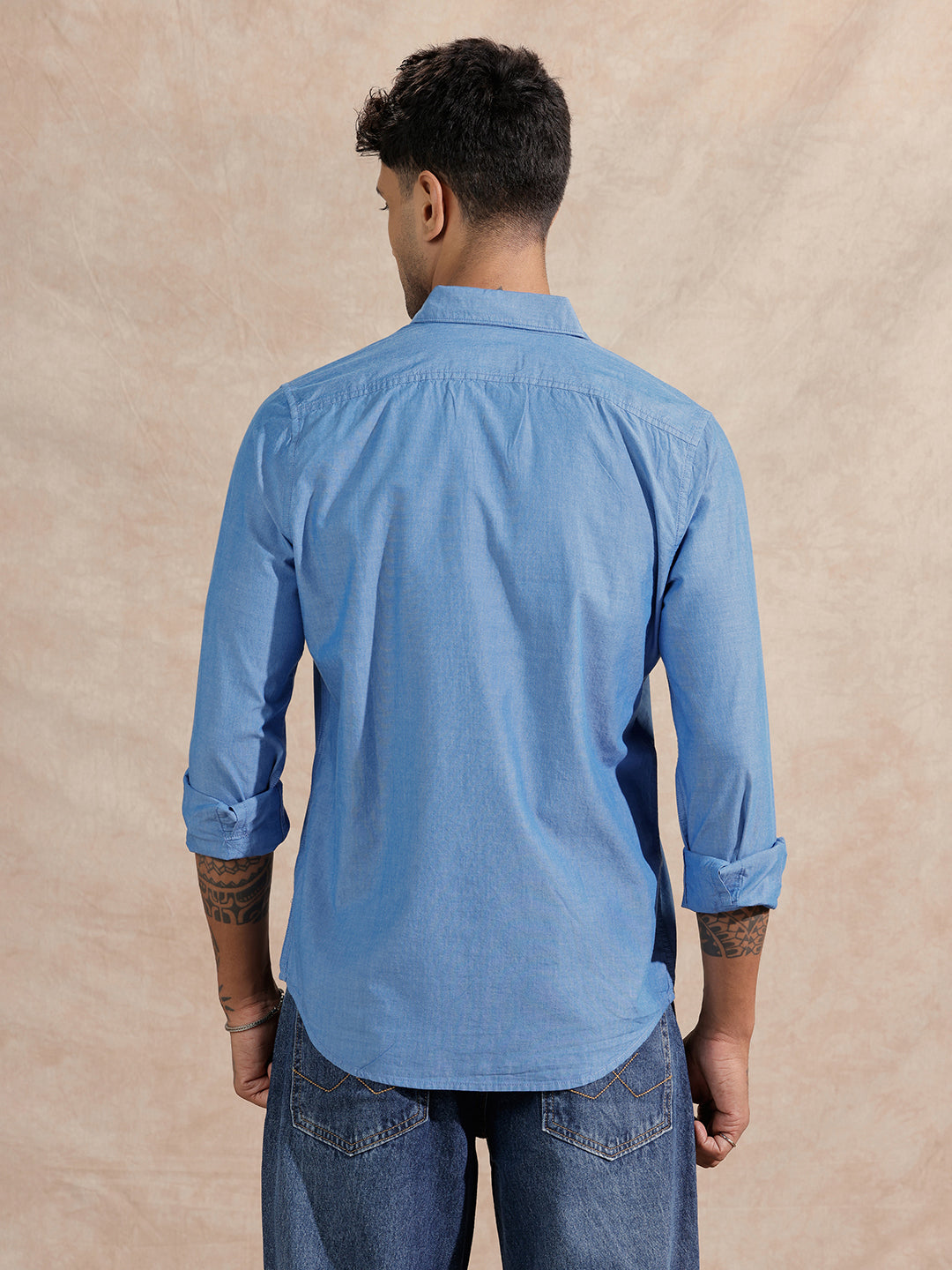 Solid Chambray Comfort Fit Shirt | Blue