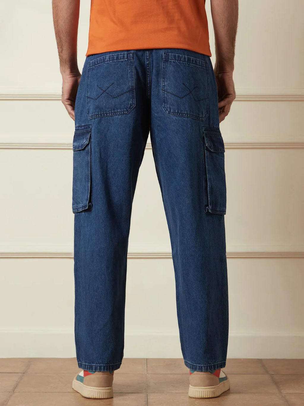 Loose Fit Darkstone Denim Cargo | Blue