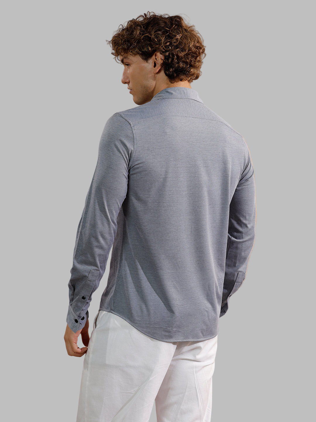 Solid Stretch Slim Fit Shirt | Grey
