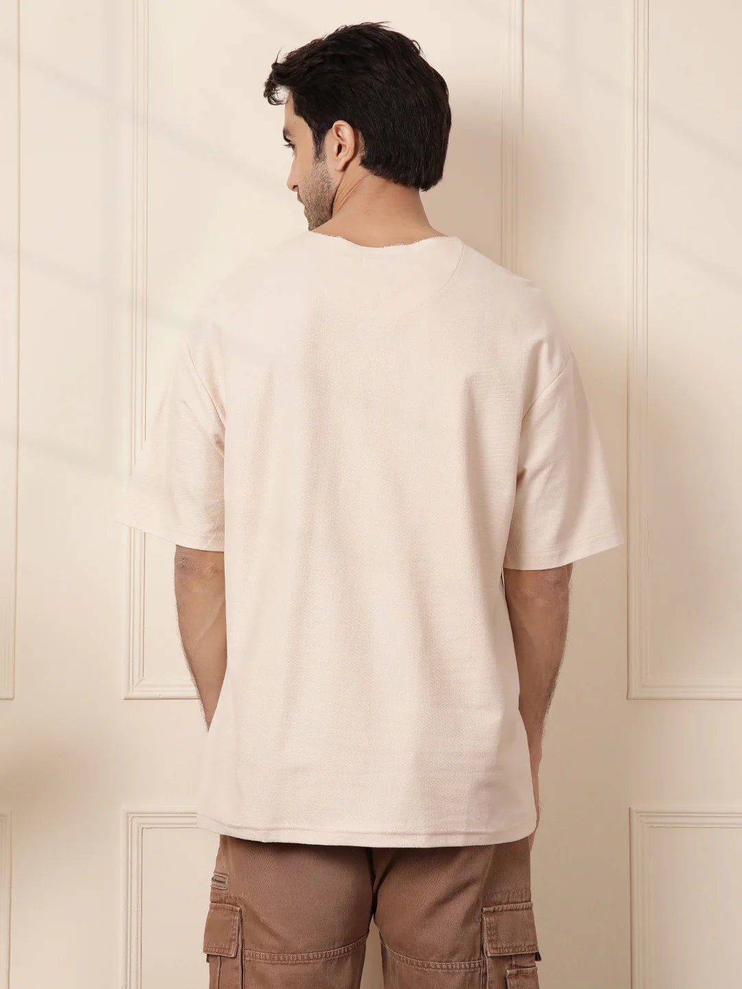 Heavy GSM Raw Edge Collar T-Shirt