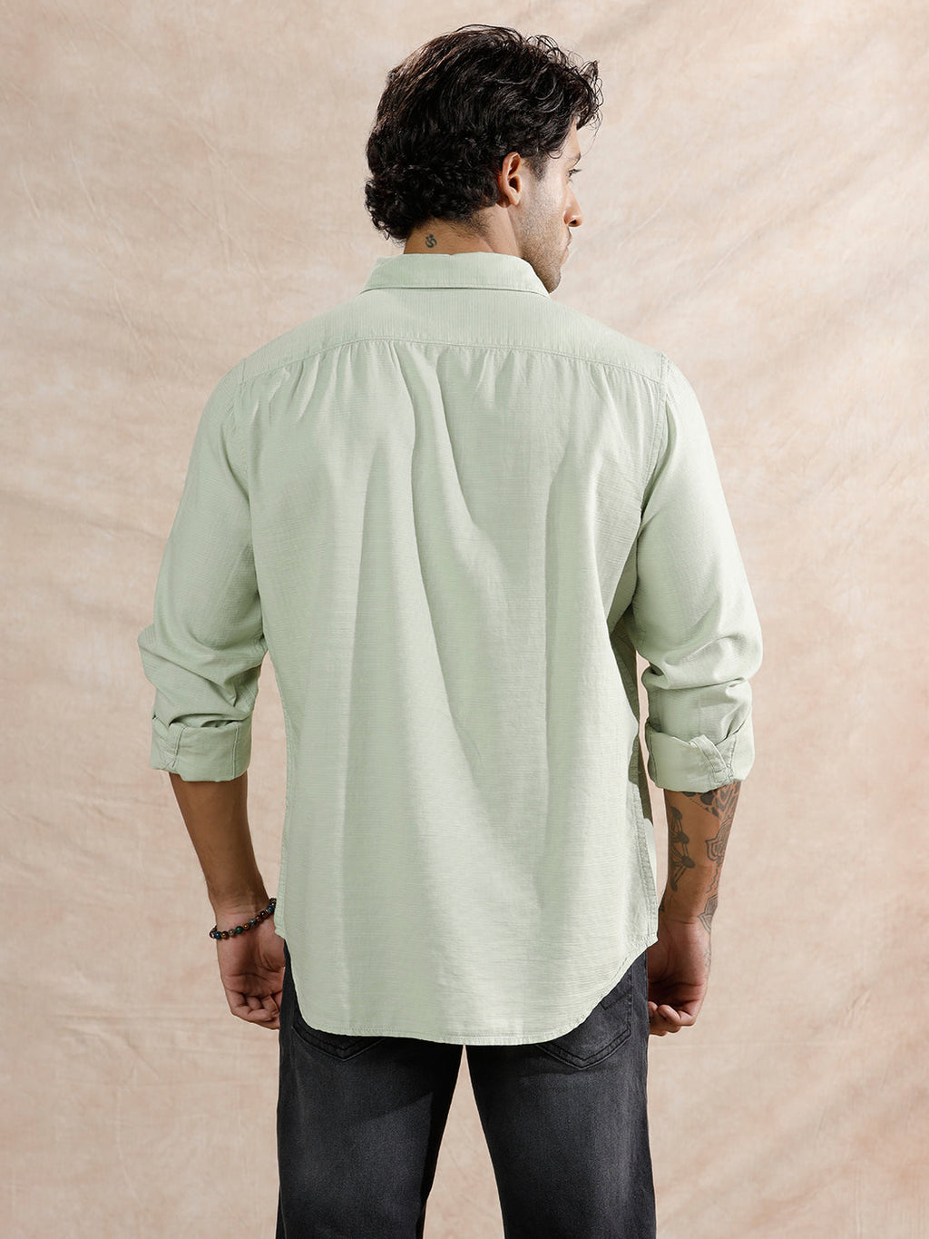 Textured Regular Fit Shirt | Light Green