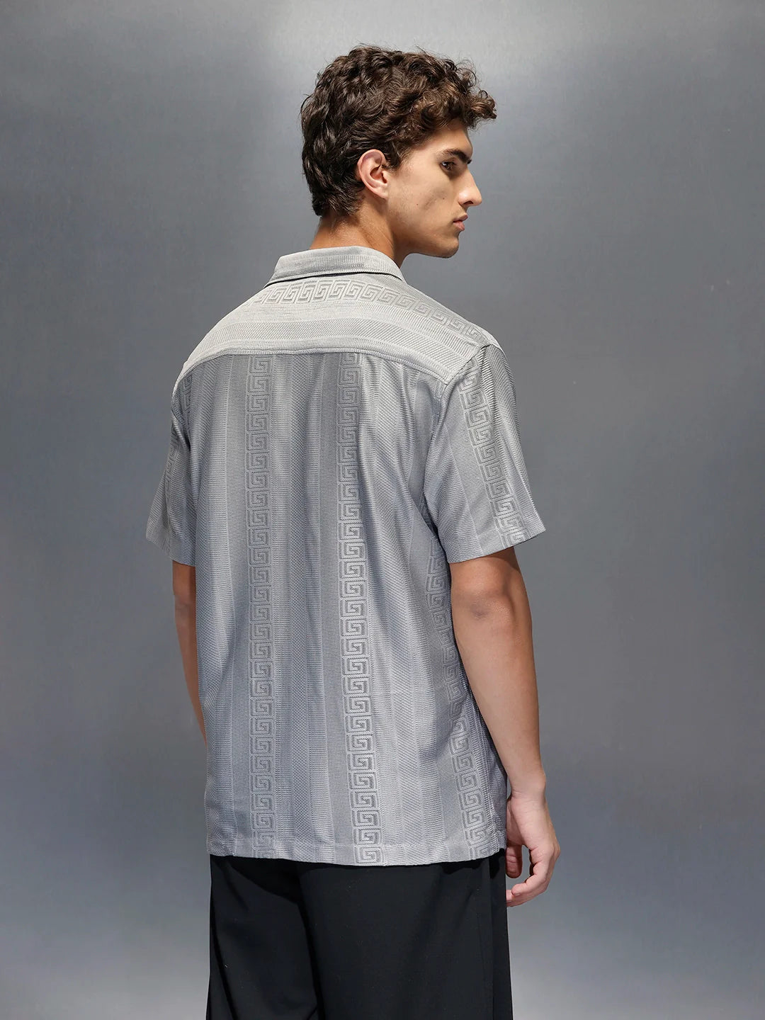 Men's Casual Regular Fit Half Sleeve Shirt  |  Grey