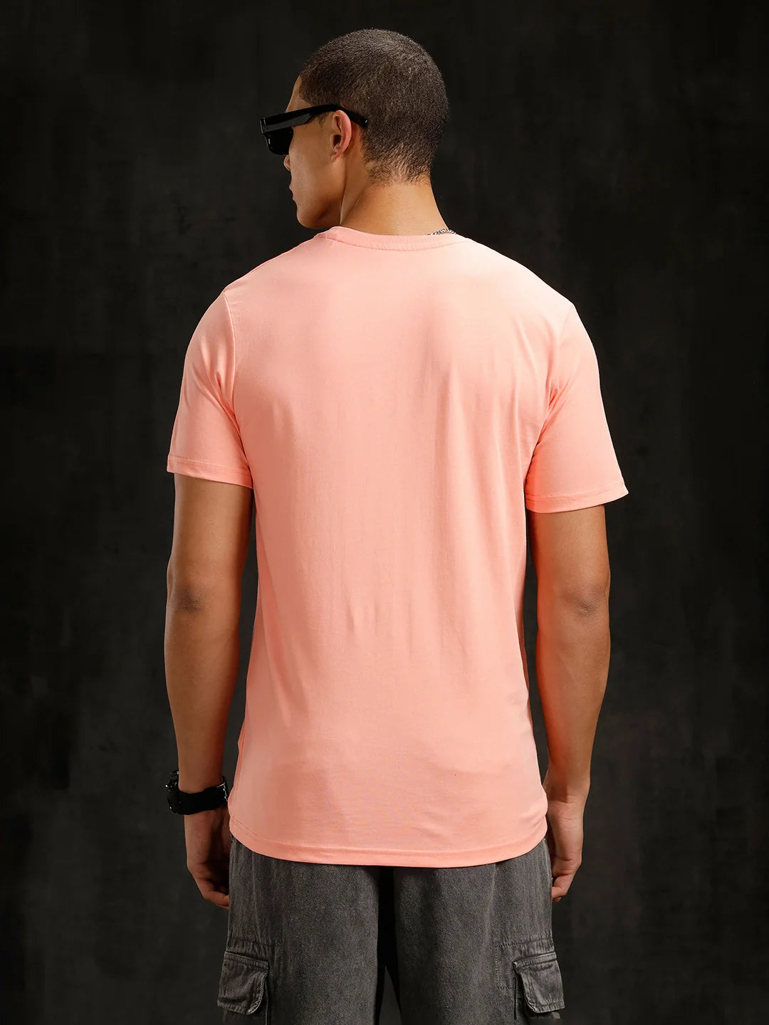 Logo Placement Printed T-Shirt | Pink