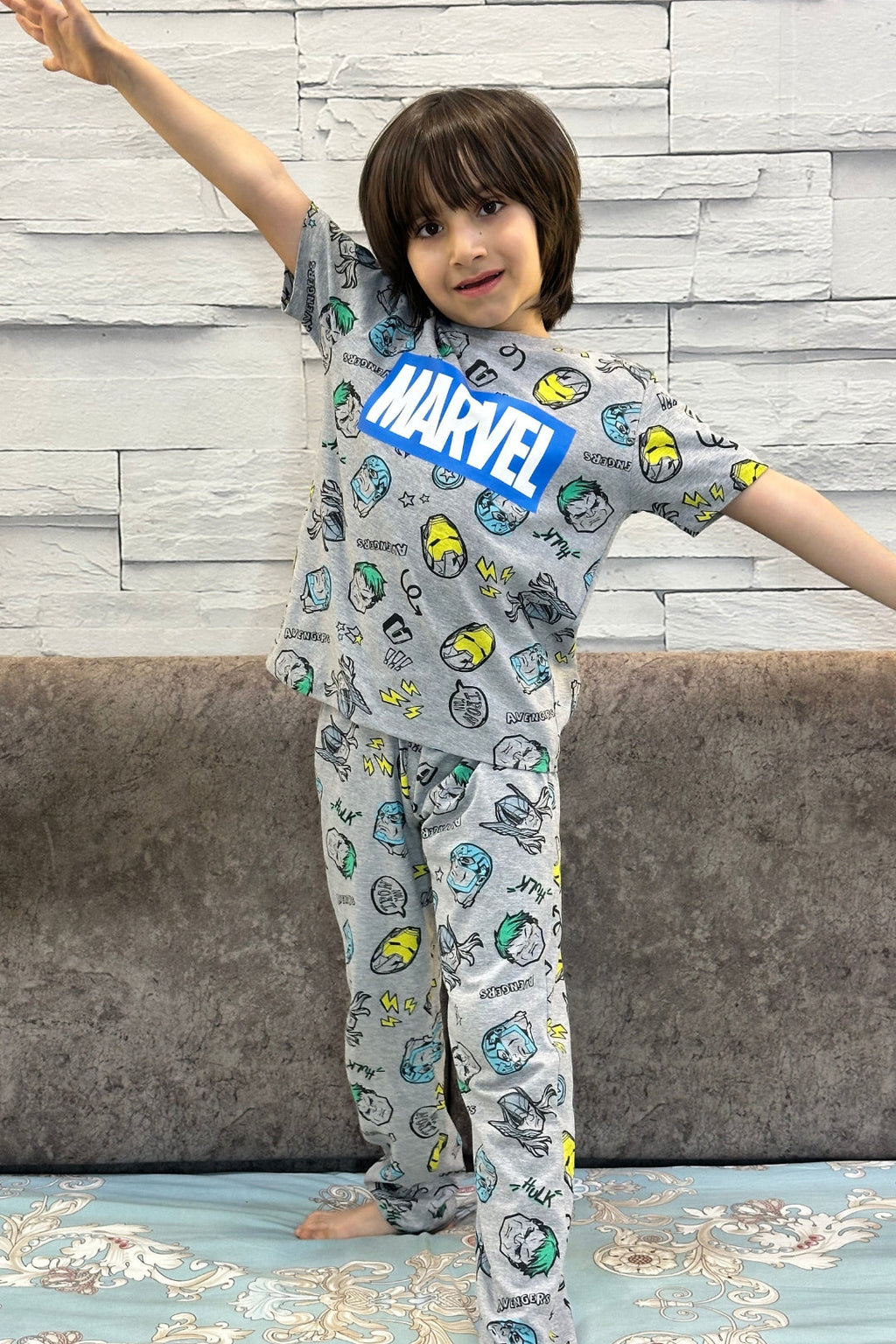 Avengers Classic Pattern Pajama Set