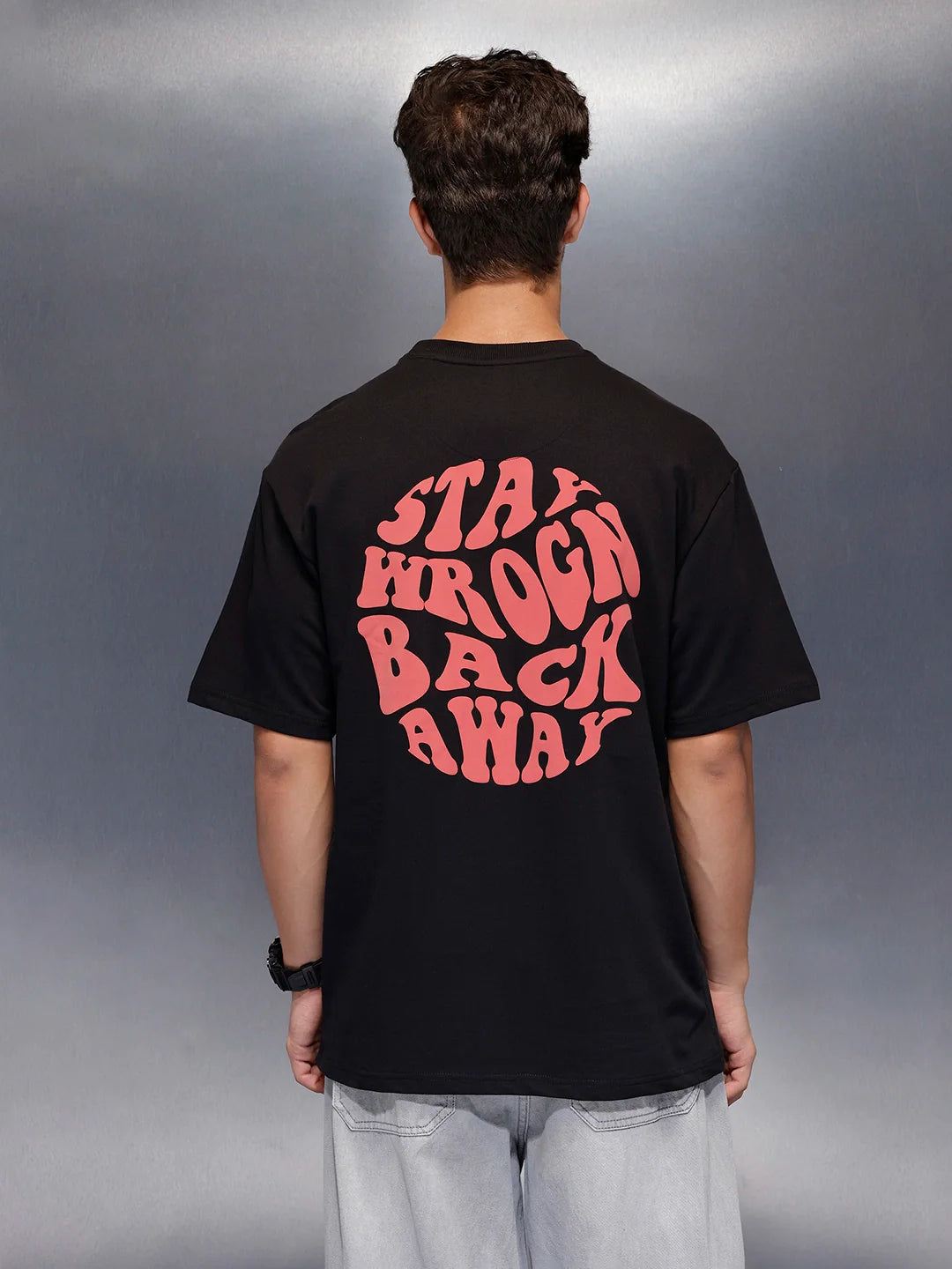Oversized back-print tshirt | Black