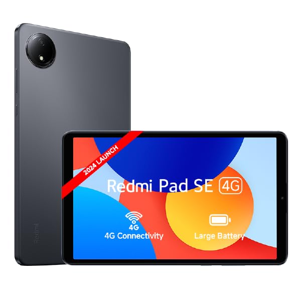 Redmi Pad SE 4G | Mediatek Helio G55 8.7-Inc Display Bluetooth | 6650Mah Battery | 1340 X 800 Display | 1 Billion Colours | Dolby Atmos | Dual Speakers | Ocean Grey