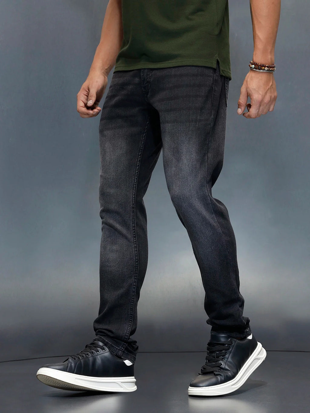 Men's Casual Slim Fit Jeans | Dark Grey