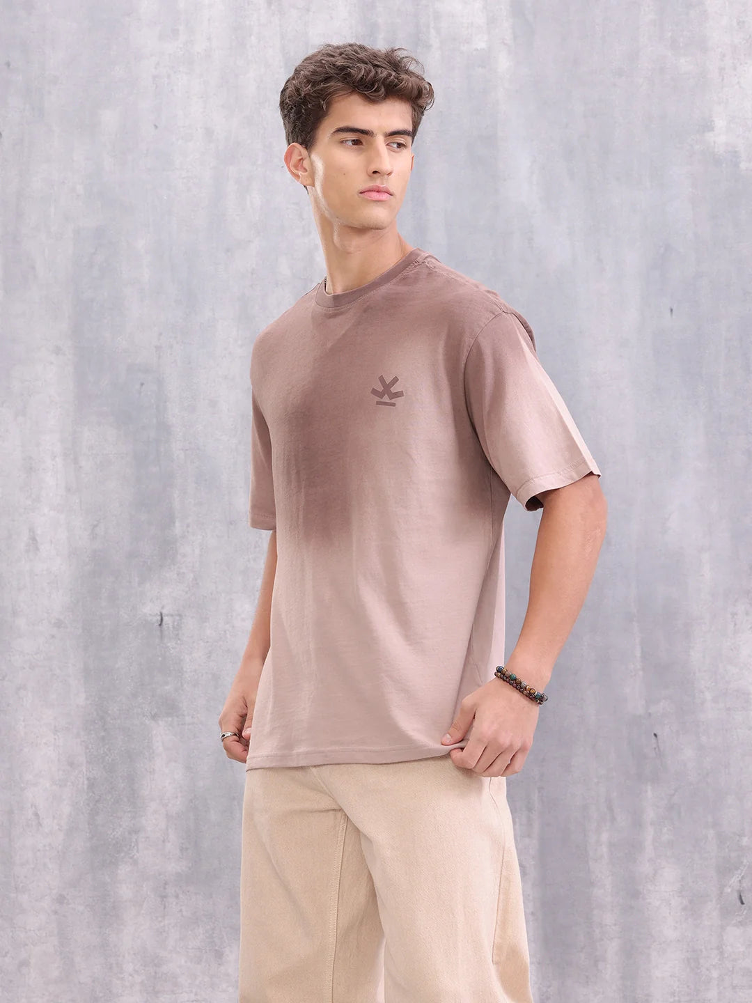 Ombre Fade T-Shirt – Casual Streetwear Style | Beige
