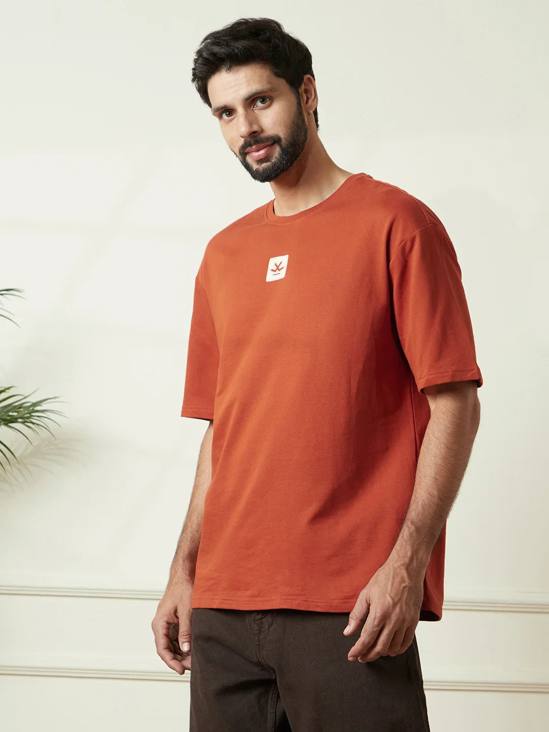 Heavy GSM Back Print T-Shirt | Rust