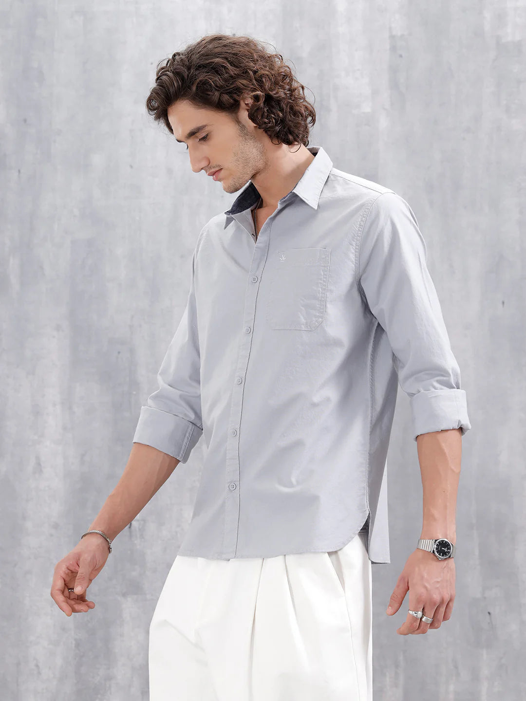 Casual Slim Fit Clean Look Shirt | Grey