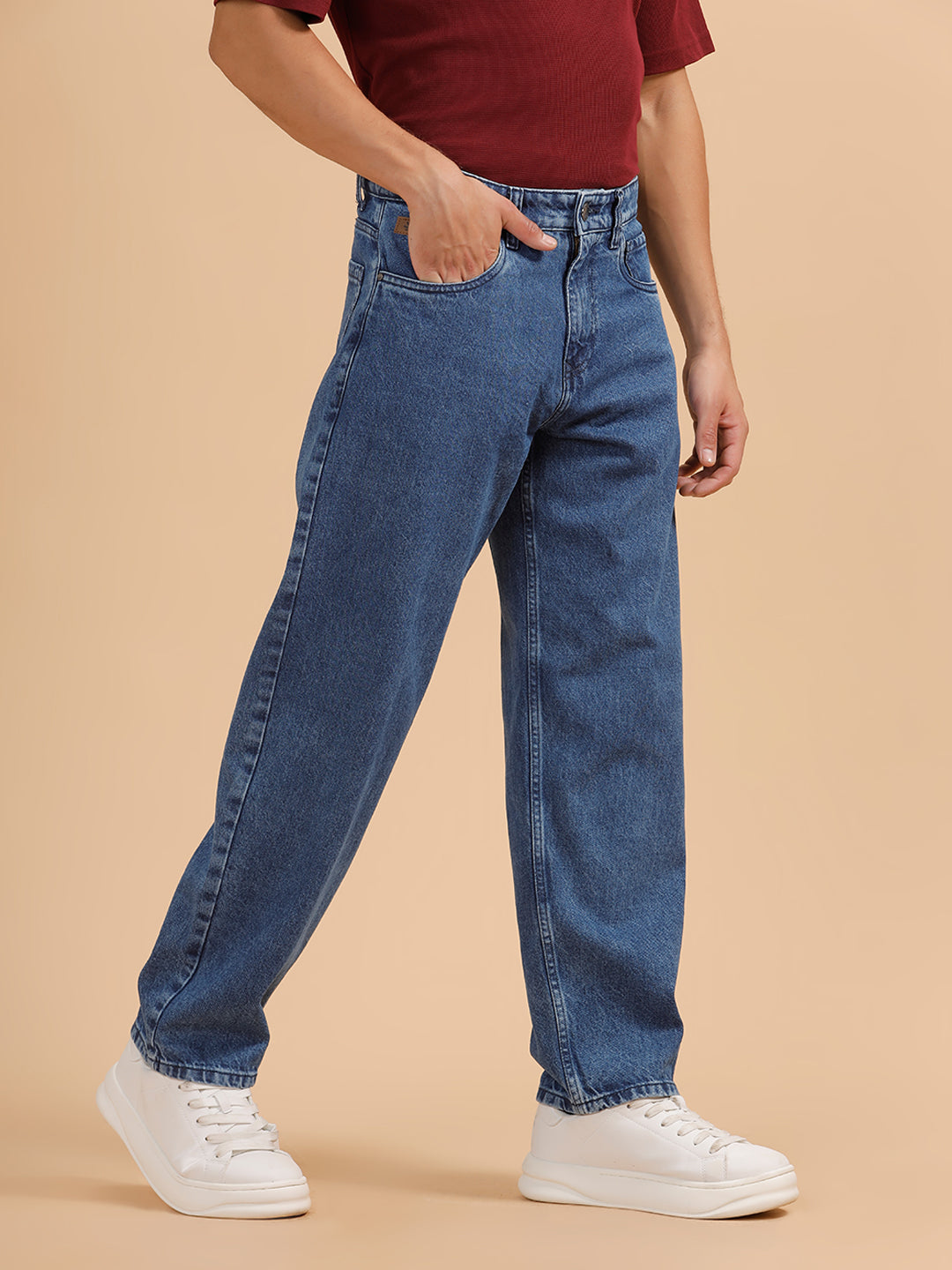Casual Loose Fit Jeans | Light Blue