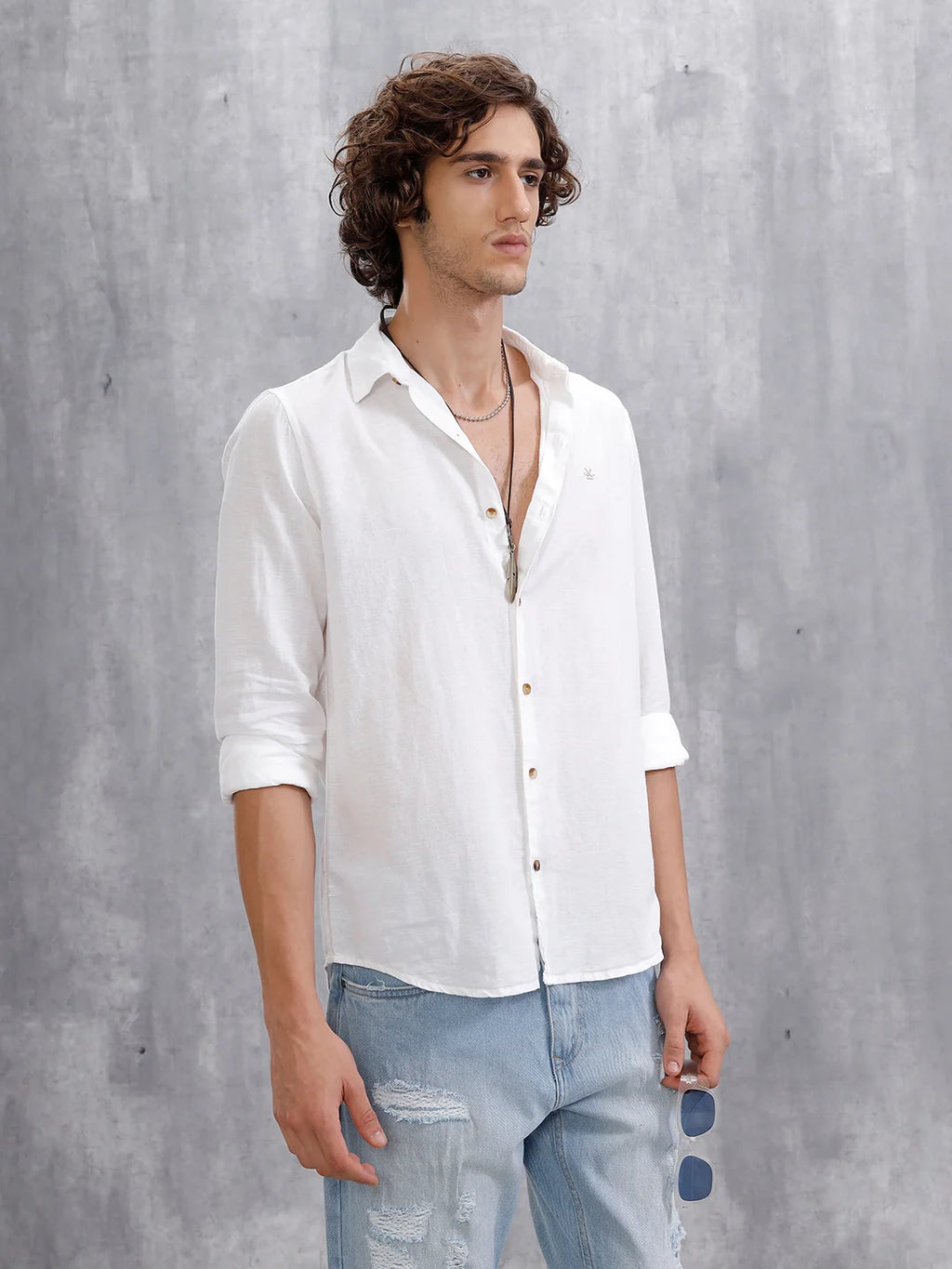Classic Comfort Linen Shirt | White