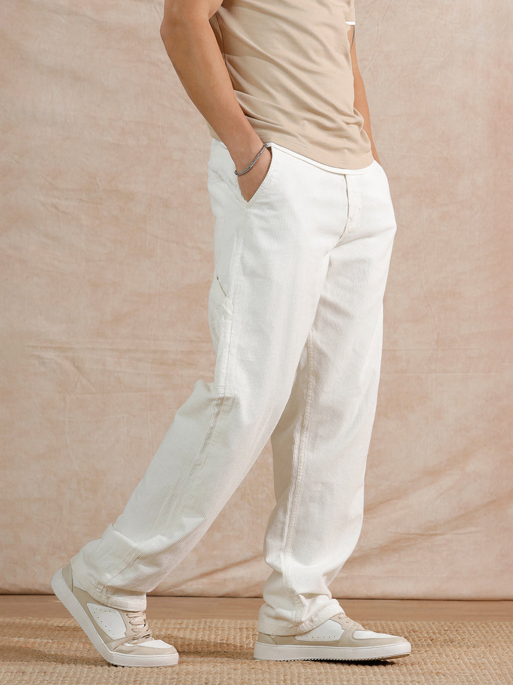 Corduroy Carpenter Loose Fit Trouser | Off White